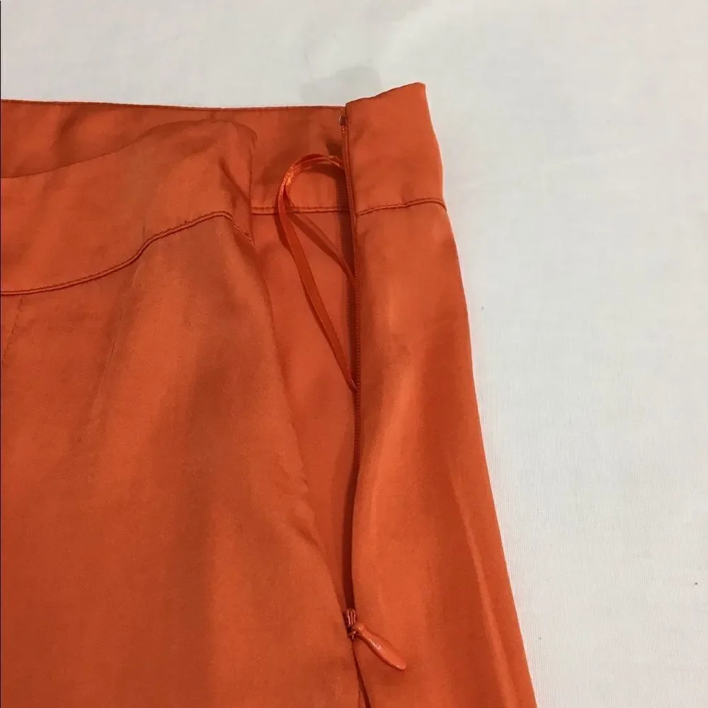 Free People LOLA ASYMMETRICAL SLIT SKIRT IN BRIGHT ORANGE Size 8 New With Tag